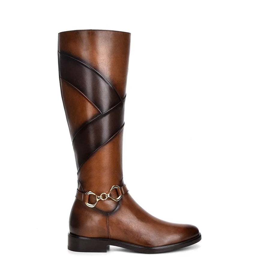 BOTA CUADRA DE PIEL PARA DAMA FC539