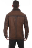 Scully Burnished Leather Jacket  Brown 1076