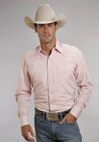 STETSON MEN'S END ON END SNAP PINK WESTERN SHIRT 11-001-0465-0040 PI