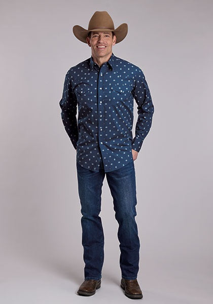 West Made Collection Aztec Diamonds Print Long Sleeve Snap Shirt 03-001-0064-6007
