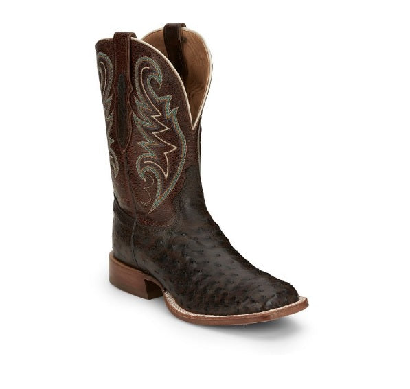 TONY LAMA MEN'S FOSTER BROWN SIENNA FULL QUILL OSTRICH WESTERN BOOTS EP6098