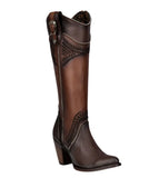 BOTA CUADRA TRADICIONAL EN PEIL GENUINA PARA DAMA CU583
