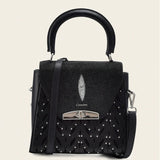 CUADRA BOLSO DE MANO EN PIEL GENUINA DE MANTARRRAYA PARA DAMA