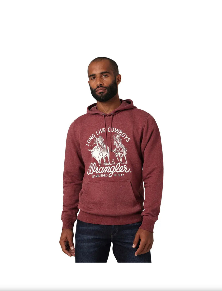 Wrangler Mens Long Live Cowboys Hoodie 112336434