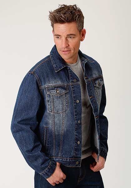 Roper Mens Blue 100% Cotton Denim Button Jacket 03-097-0670-7000 BU