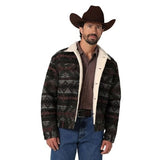 MEN'S WRANGLER SHERPA LINED JACQUARD PRINT JACKET IN OLIVE 112335735