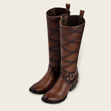 CUADRA GENUINE BOVINE LEATHER EMBROIDERED HONEY LEATHER BOOT CU613
