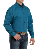 Cinch Mens Teal Print MTW1105306 Long Sleeve Shirt