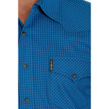 Cinch Men's Blue Checkered Modern Fit Snap Down Shirt MTW1303059