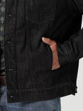 Wrangler Denim Jacket Sherpa Lined Black Obelisk 112335726