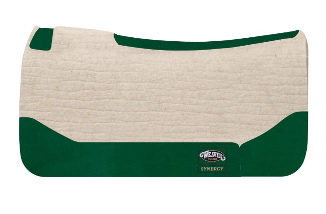 Weaver Leather Synergy Natural Merino Wool Felt Saddle Pad Free Braided Rope Halter with 10' Lead