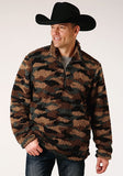Roper Mens Brown Camo Polyester Polar Fleece Jacket 03-097-0250-6169 BR