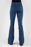 Stetson Western Jeans Womens Flare Self Tie Blue 11-054-0921-2415 BU