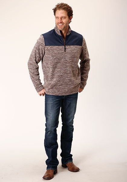 ROPER MEN'S MICRO FLEECE 1/4 ZIP WESTERN JACKET 03-097-0692-6164 BR