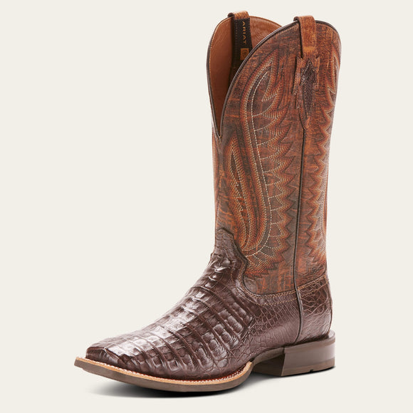 Ariat® Men's Double Down Caiman Belly Wide Square Toe Boots 10025088