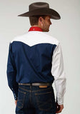 Roper Western Shirt Mens L/S USA Flag Snap Blue 03-001-0185-0304 BU