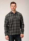 Tin Haul Western Jacket Mens Plaid Button Gray 10-097-0119-0722 GY