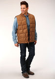 Roper Western Vest Mens Caramel Quilted Brown 03-097-0763-0530 BR