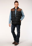Roper Western Vest Mens Quilted Winter Black 03-097-0763-0531 BL