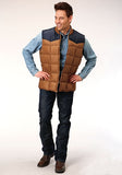 Roper Mens Brown Polyester Quilted Insulated Vest 03-097-0763-0532 BR