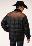 Roper Western Jacket Mens Polyester Quilt Black 03-097-0761-0531 BL