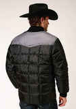 Roper Mens Black Polyester Quilted Insulated Jacket 03-097-0761-0528 BL