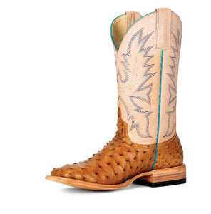Women's Macie Bean Top Hand Antique Saddle Full Quill Ostrich Cowgirl Boot