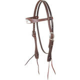 MARTIN SADDLERY CHOCOLATE CARD SUIT TOOLED BROWBAND HEADSTALL