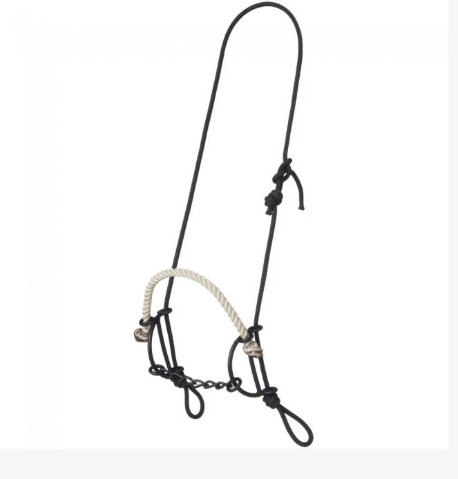 Rope Headstall with Rope Nose/Chain Gag Combo