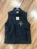 BLACK SOFT SHELL VEST WITH HORSE SHOE EMROIDERY , HerraduraDeOro - HerraduraDeOro