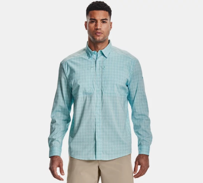 MENS UNDER ARMOUR Long Sleeve Button Down Tide Chaser Fishing