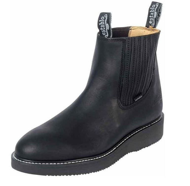 BOTINE ESTABLO MENS BLACK WORK BOOT , HerraduraDeOro - HerraduraDeOro