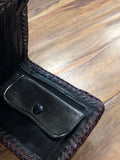 NEW MENS LEATHER HANDMADE WALLET BIFOLD WITH  HAIR