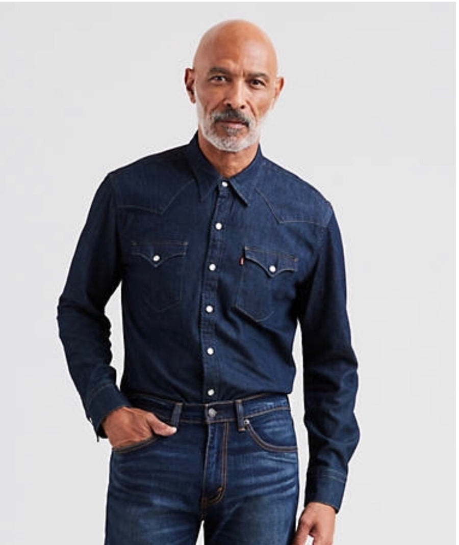 CAMISA VAQUERA LEVIS AZUL. LEVIS BARSTOW WESTERN SHIRT. , HerraduraDeOro - HerraduraDeOro