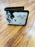 NEW MENS LEATHER HANDMADE WALLET BIFOLD WITH  HAIR