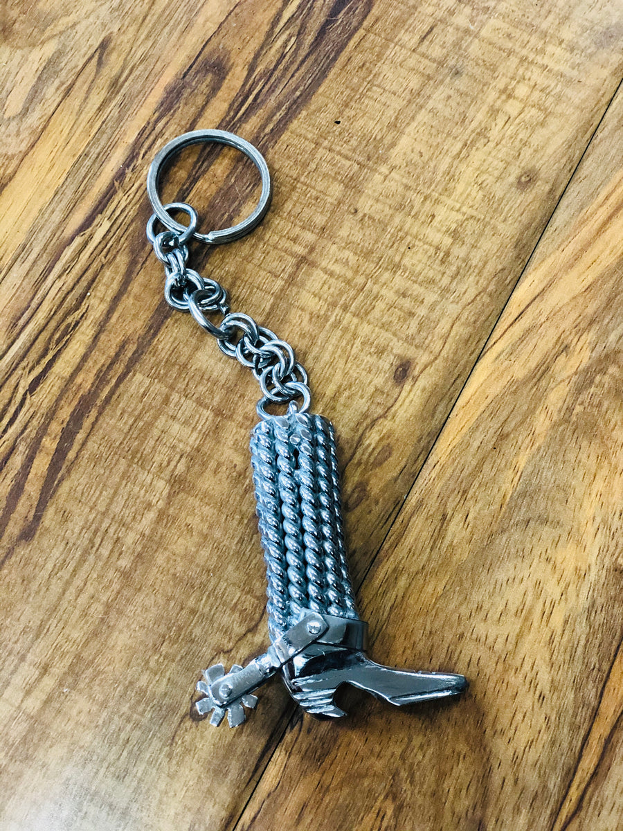 STAINLESS STEEL BOOT KEYCHINS. LLAVERO DE BOTA DE ACERO