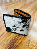 NEW MENS LEATHER HANDMADE WALLET BIFOLD WITH  HAIR