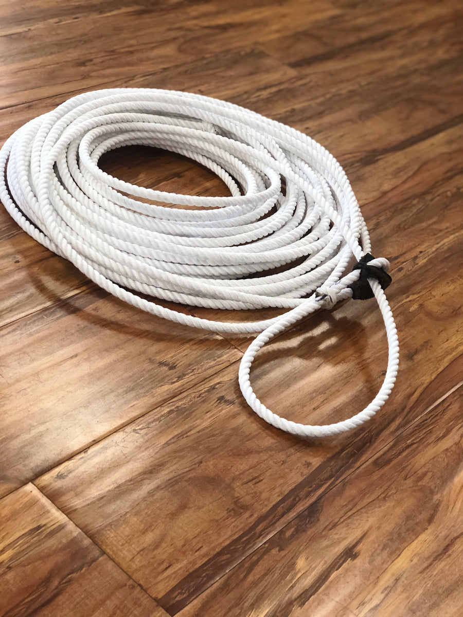 Soga Para Florear . 35FT. ALL WHITE TRICK ROPING ROPE. – HerraduraDeOro