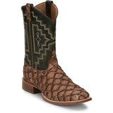 Tony Lama Men's Leviathan Pirarucu Chocolate Exotic Western Boots 6082