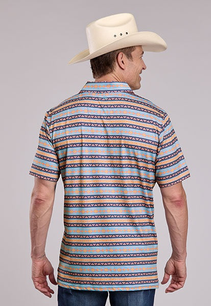 Men's Roper Active Collection Short Sleeve Horizontal Print Polo 03-073-0227-0425