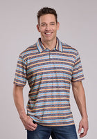 Men's Roper Active Collection Short Sleeve Horizontal Print Polo 03-073-0227-0425