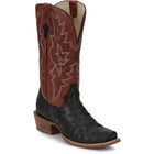 Tony Lama Men's Arena Rylen Black Full Quill Ostrich 13in Red Top
