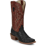 Tony Lama Men's Arena Rylen Black Full Quill Ostrich 13in Red Top