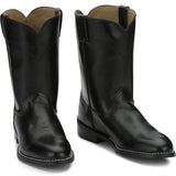 Justin Men's Temple 10" Round Toe Roper Boots - Black JB3000