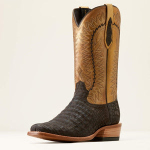 Ariat Brushed Chocolate Caiman Belly Washed Gold Futurity Finalist Men's Cowboy Boots 10050982