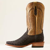 Ariat Brushed Chocolate Caiman Belly Washed Gold Futurity Finalist Men's Cowboy Boots 10050982