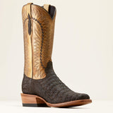 Ariat Brushed Chocolate Caiman Belly Washed Gold Futurity Finalist Men's Cowboy Boots 10050982