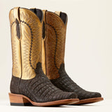 Ariat Brushed Chocolate Caiman Belly Washed Gold Futurity Finalist Men's Cowboy Boots 10050982