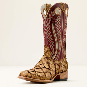 Futurity Fame Cowboy Boot - Saddle Brown Pirarucu - Red Cedar - 10058165