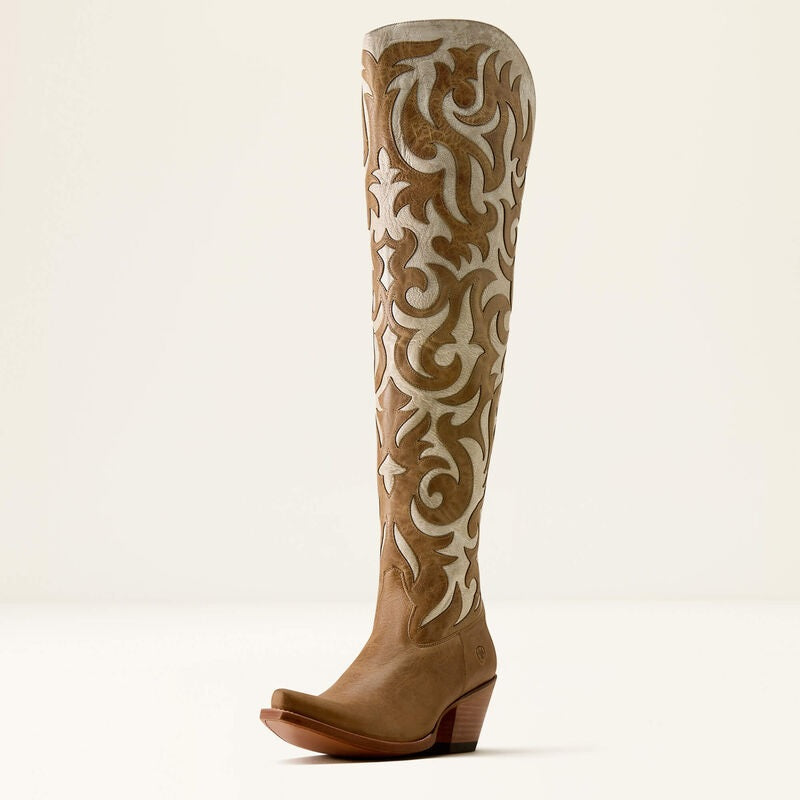 Ariat Lyra X Toe Ladies Western Boot FLAXEN TAN CREAM CANDLE 10080302